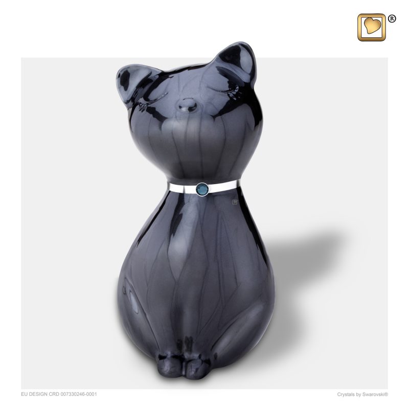 Urne chat - PrincessCat Swarovski | 0,70 litre Pearl | bronze Brushed pewter