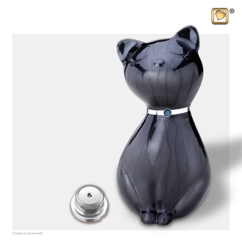 Urne chat - PrincessCat Swarovski | 0,70 litre Pearl | bronze Brushed pewter