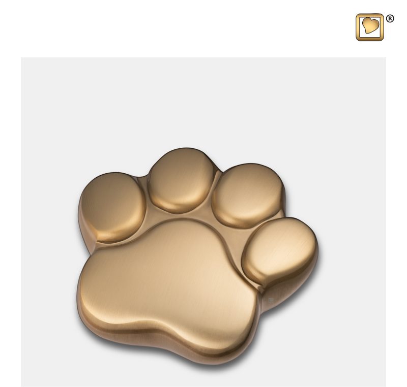 Urne funéraire - LovePaw | 0,055 litre | Or brossé | Mini