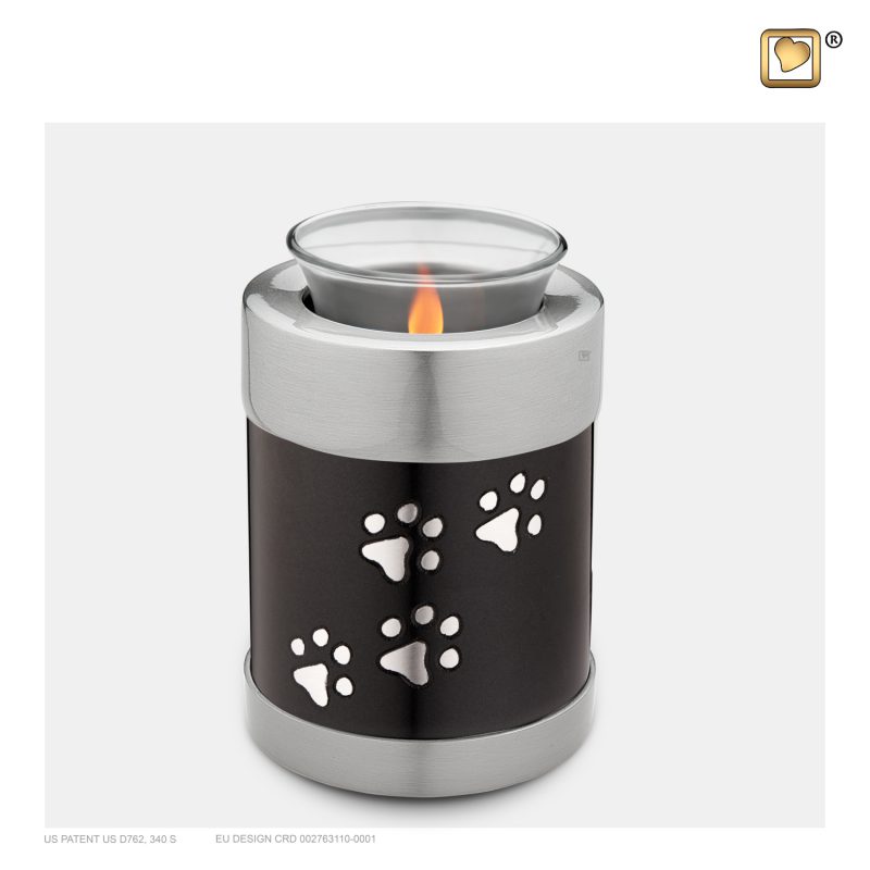 Urne animalière - Bougie à réchaud | 0,45 litre | Étain Midnight Bru