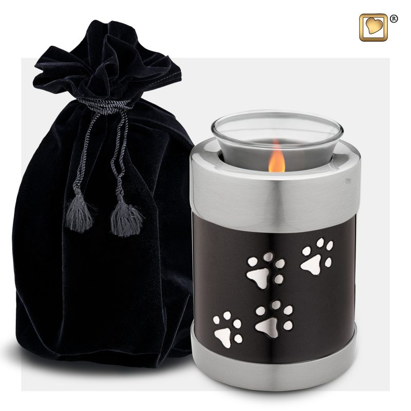 Urne animalière - Bougie à réchaud | 0,45 litre | Étain Midnight Bru