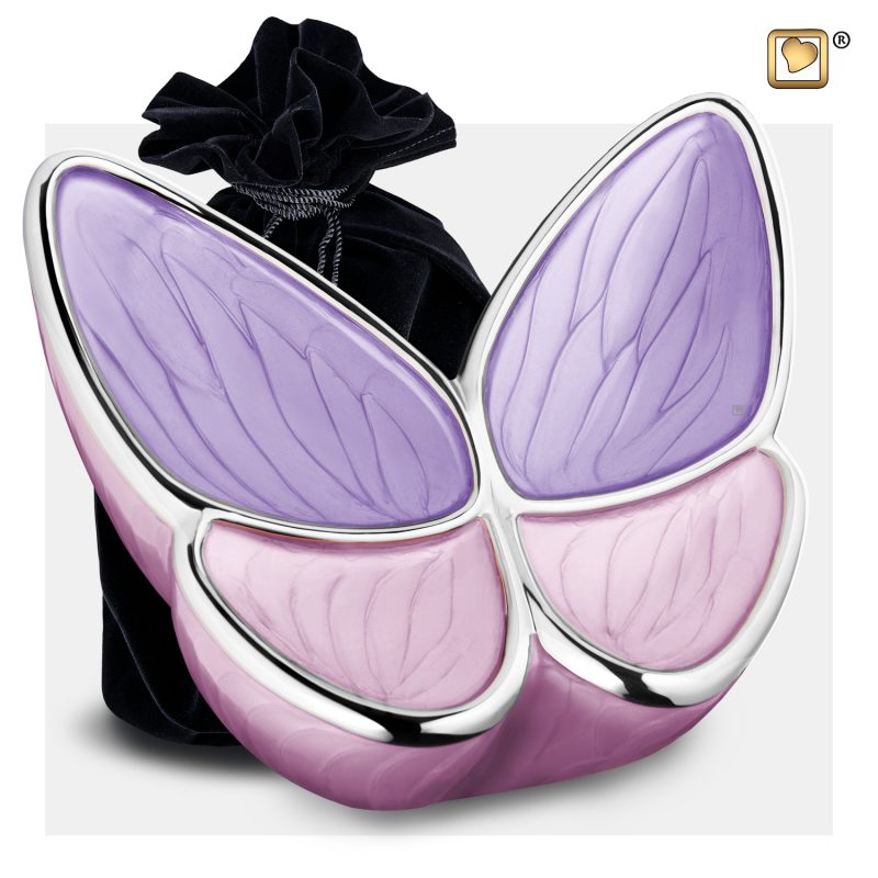 Urne vlinder - Wings of Hope | 3,20 liter Pearl | lavender Polished silver tint Large