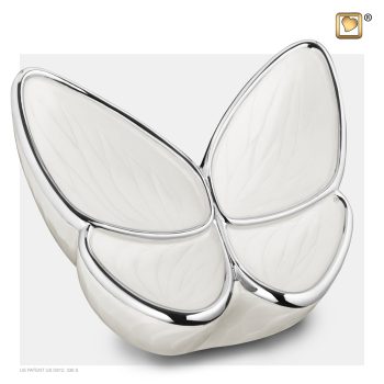 Urne vlinder - Wings of Hope | 3,20 liter Pearl | white Polished silver tint Large
