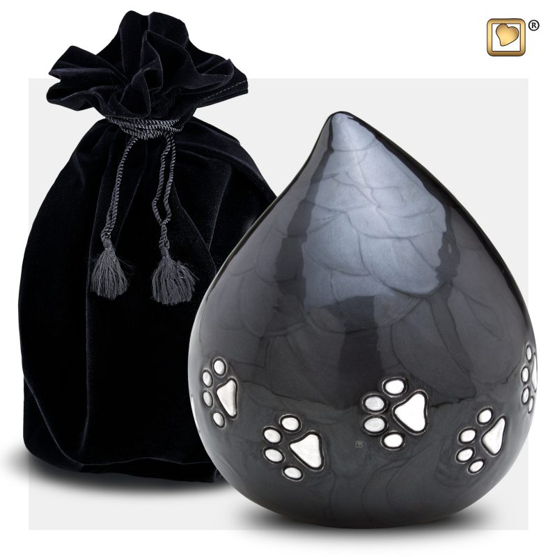 Urne pour animaux - Lovedrop | 1,10 litres | Pearl midnight Bru pewter