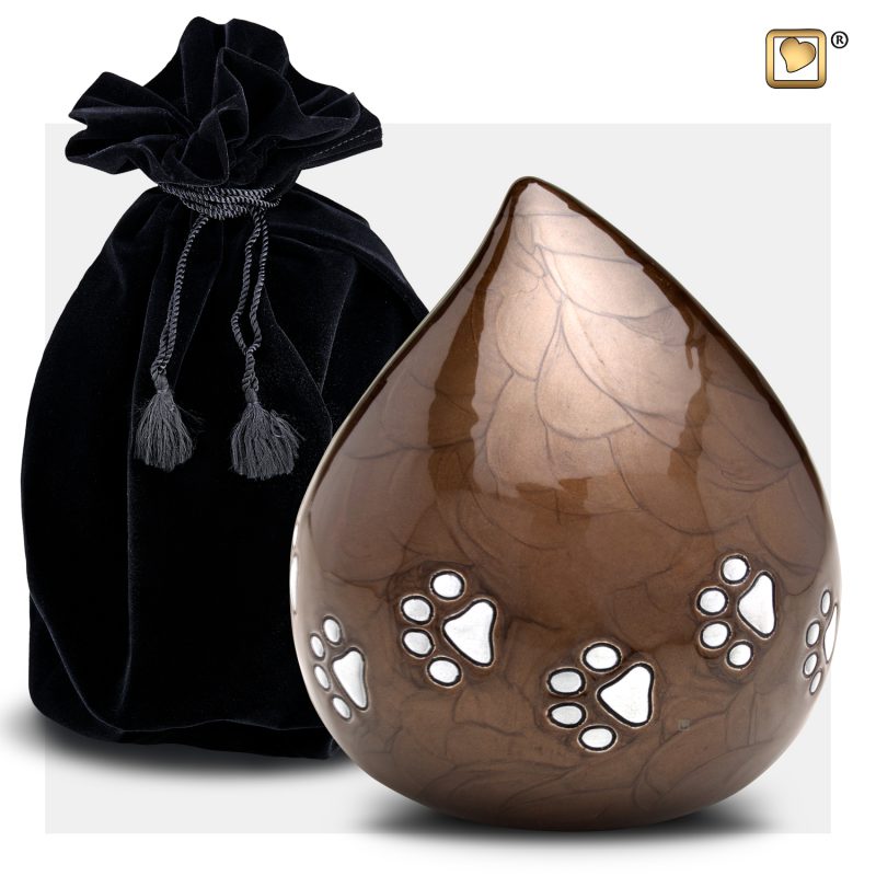 Urne pour animaux - Lovedrop | 1.10 litres Pearl | Bronze Bru pewter