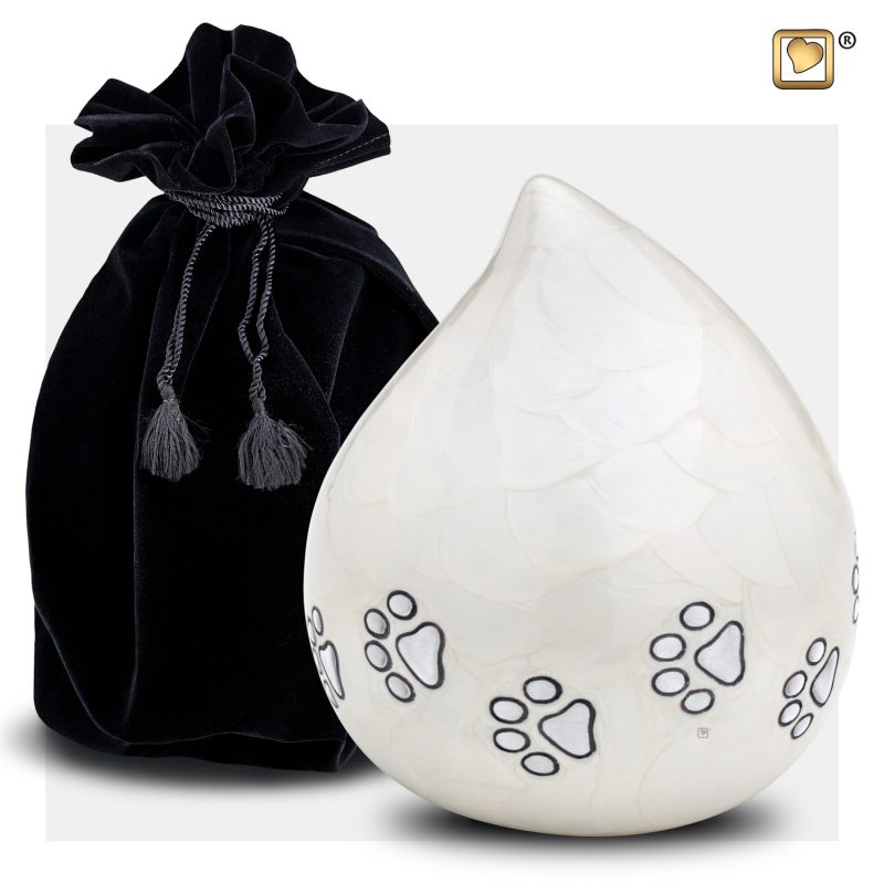 Urne pour animaux - Lovedrop | 1,10 litres Pearl | White Bru pewter