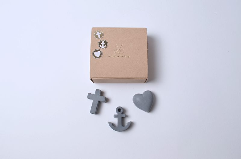 Pierre commémorative petite - Foi, Espoir et Amour | gris | Mélange de 3 pièces