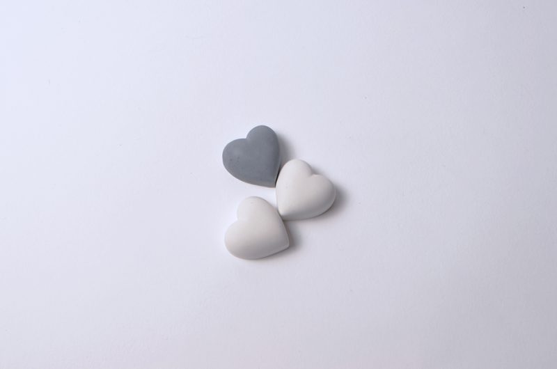 Set de peinture pierre commémorative - Coeur moyen et petit | Peinture acrylique et pinceaux