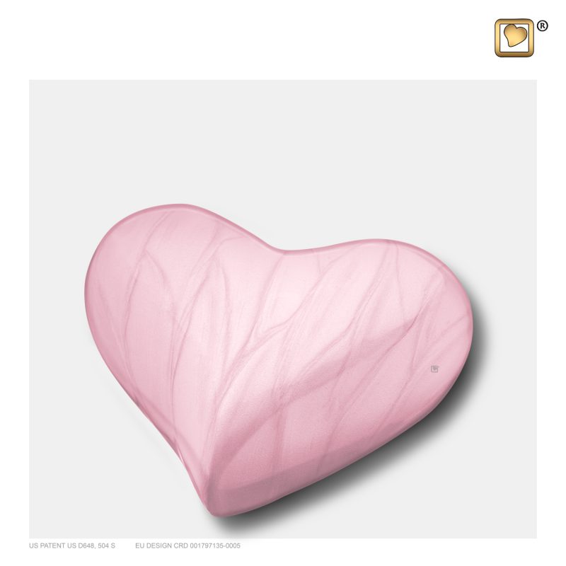 Mini urne rigide - Coeur | 0,045 litre | Rose perle