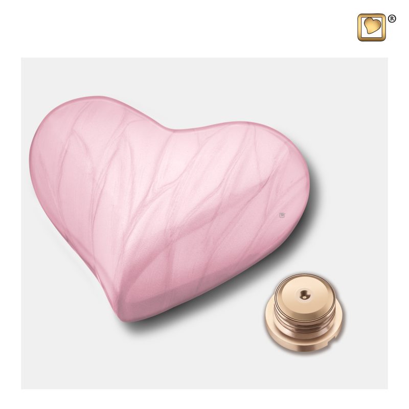 Mini urne rigide - Coeur | 0,045 litre | Rose perle