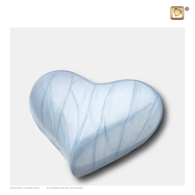 Mini urne en forme de coeur - Coeur | 0,045 litres | Bleu perle