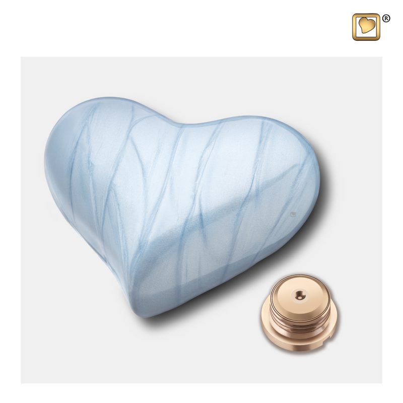 Mini urne en forme de coeur - Coeur | 0,045 litres | Bleu perle