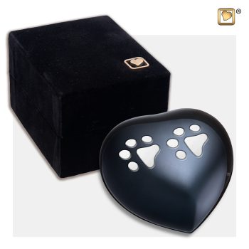 Urne animalière - Double patte coeur | 0,085 litre | Bru midnight & ; pewter