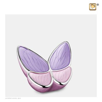 Urne papillon - Wings of Hope | 0.045 litre | Pearl Lavender Polished Silver tint Small