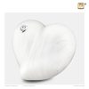 Petite urne coeur - Coeur Swarovski | 0,65 litre | Blanc nacré