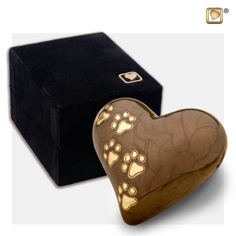 Urne funéraire - Coeur | 0,045 litre | Bronze perlé Or brossé | Petite