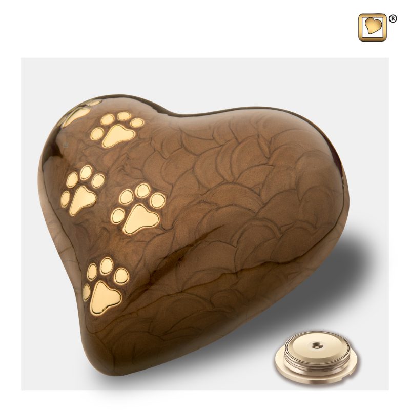 Urne de jardin - Coeur | 0,95 litre | Bronze perlé Or brossé | Grande