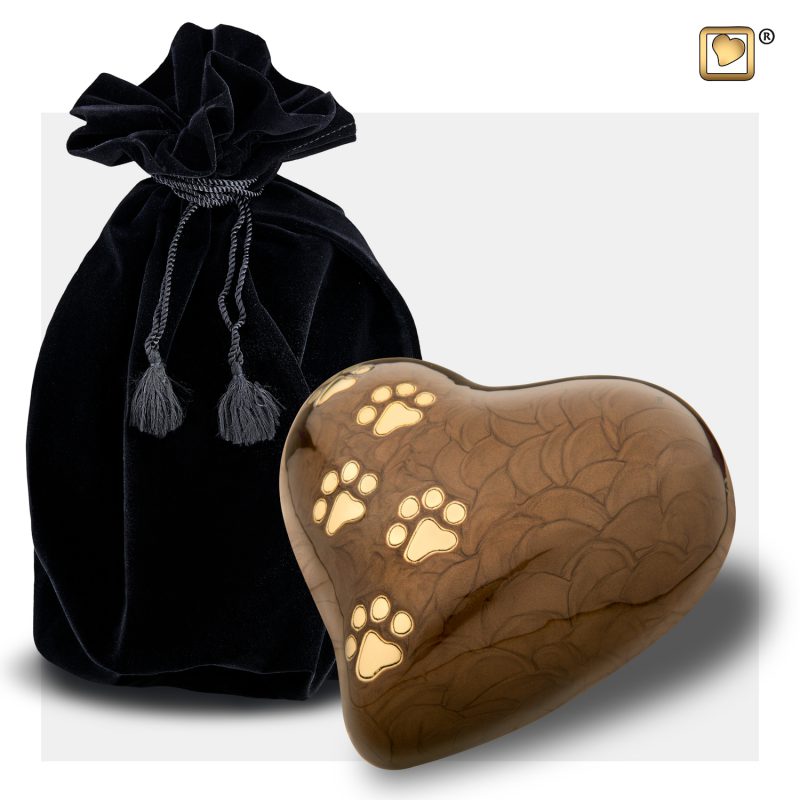 Urne de jardin - Coeur | 0,95 litre | Bronze perlé Or brossé | Grande