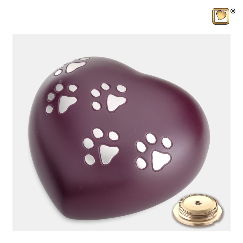 Urne de jardin - Coeur | 0,38 litre | Etain brossé canneberge | Moyen