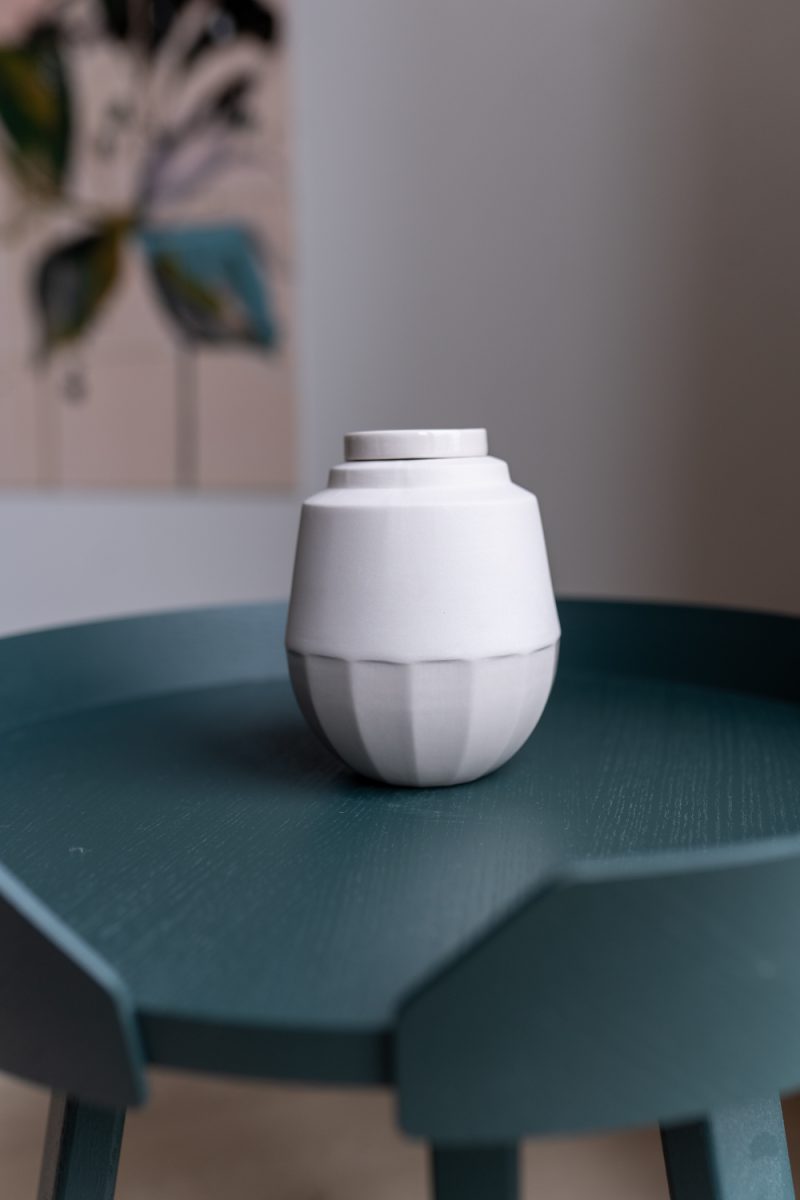 Mini urn – Keramische urn | medium 650 ml | diverse kleuren - Lichtgroen
