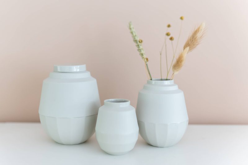 Mini urne - Urne en céramique | set de 150 ml et 650 ml avec vase assorti | différentes couleurs