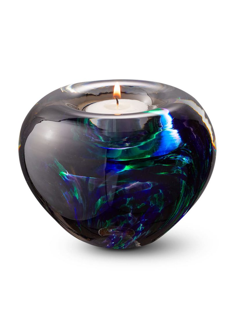 Urne avec bougie chauffe-plat - Premium A Line | 90 ml | Purple Green Blue