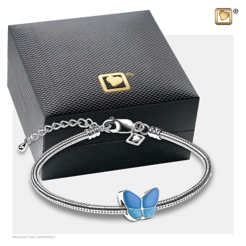 Breloque Axle - Ailes de l'espoir | Bleu perle | Argent sterling ;