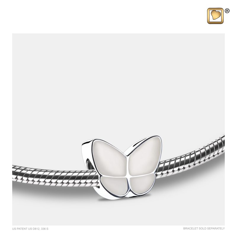 Charm Axle - Wings Of Hope | Pearl White | Sterling Silver tint ; ; ;