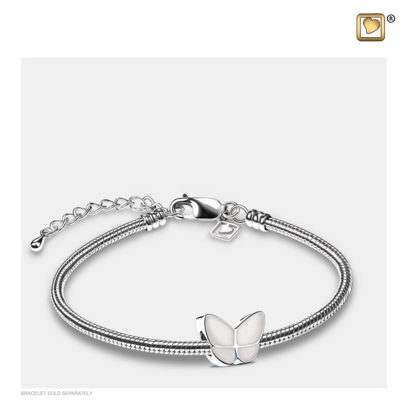 Charm Axle - Wings Of Hope | Pearl White | Sterling Silver tint ; ; ;
