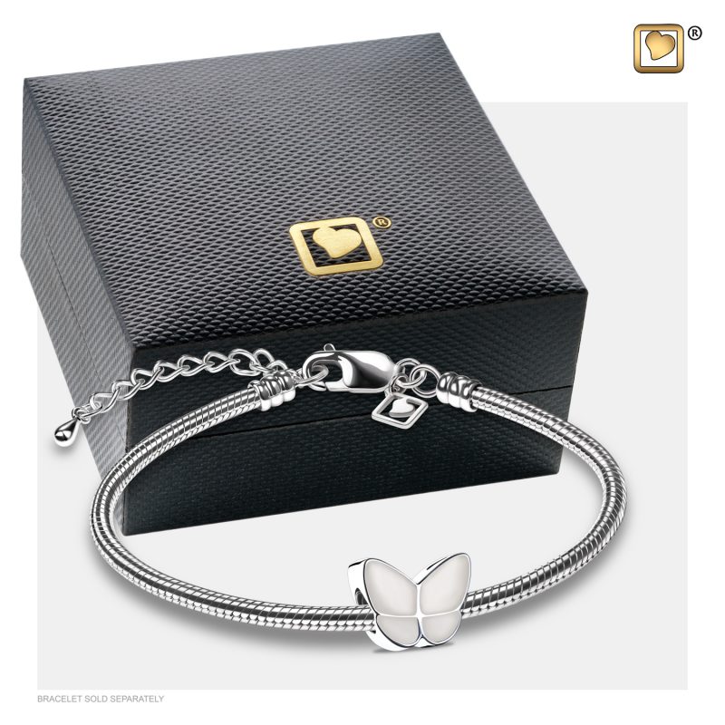 Charm Axle - Wings Of Hope | Pearl White | Sterling Silver tint ; ; ;