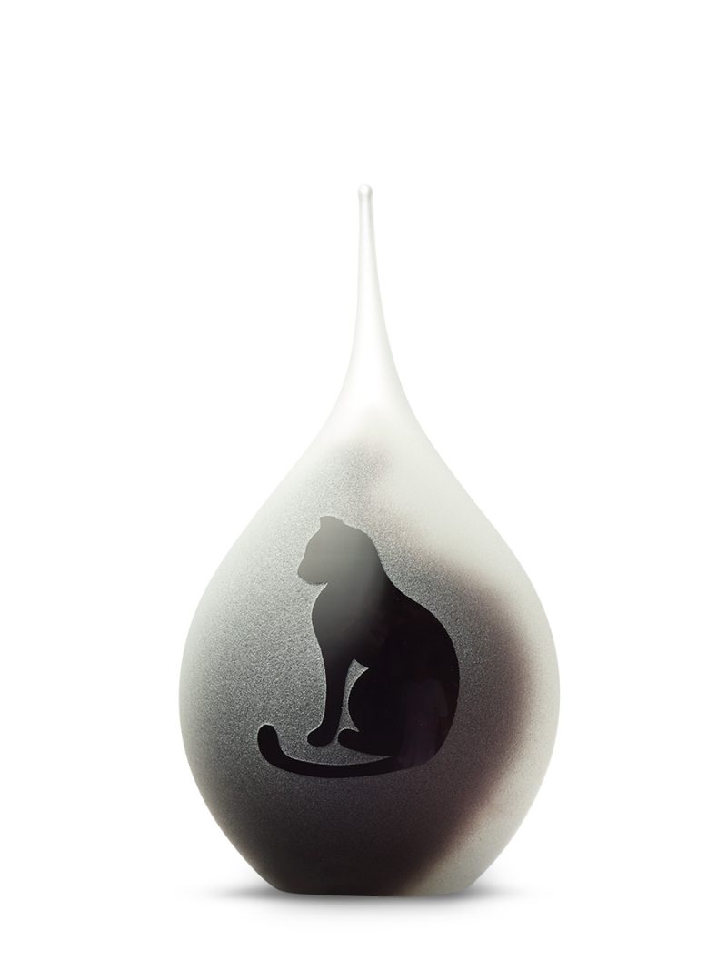 Urne animalière - Goutte givrée Chat assis | Petit 50 ml