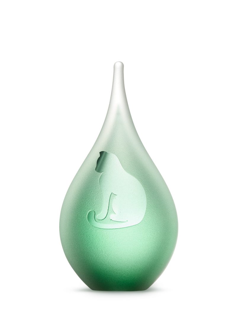 Urne animalière - Goutte givrée Chat assis | Petit 50 ml