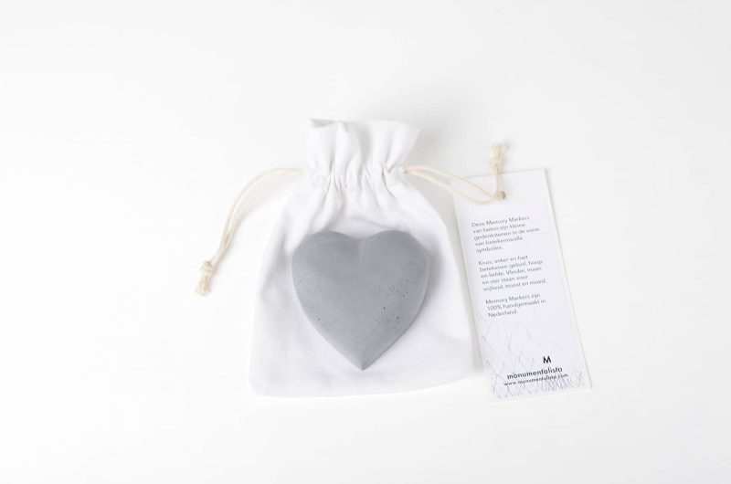 Cadeau de réconfort Star Parents - Pierre commémorative moyenne - Coeur gris