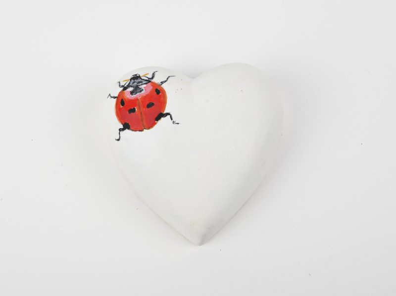 Set de peinture pierre commémorative - Coeur moyen et petit | Peinture acrylique et pinceaux