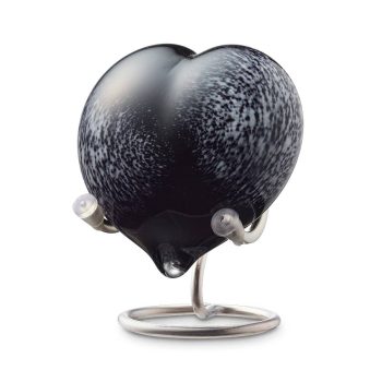Urn Heart - Memory Line Pebble Heart | 20ml | Black Melange