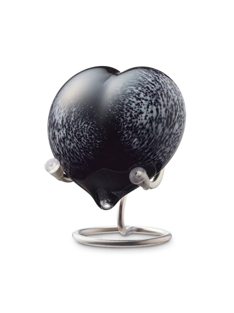 Urn Heart - Memory Line Pebble Heart | 20ml | Black Melange