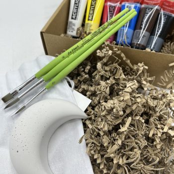 Set de peinture commémorative pour pierre - Moon medium | Peinture acrylique et pinceaux ; ;