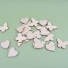 Marqueurs de mémoire - Bois | Mélange de papillons et de coeurs 20 pièces