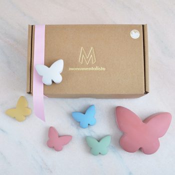 Mélange de pierres commémoratives - Papillon rose | Edition limitée
