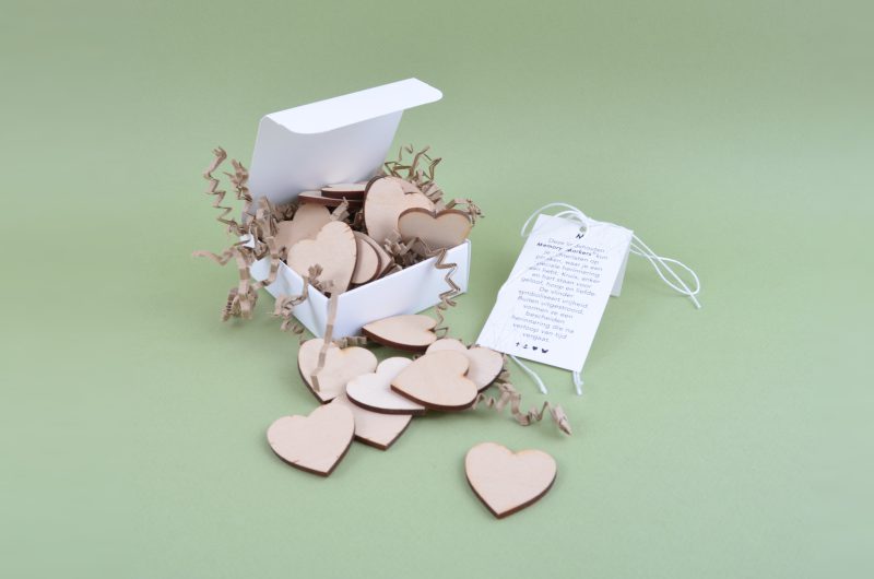 Marqueurs de mémoire - Bois | Coeurs 20 pièces