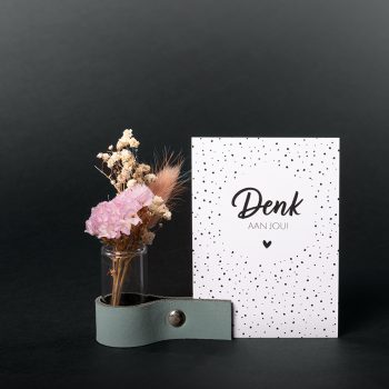 Comfort box - Etui en cuir avec mini vase et fleurs séchées