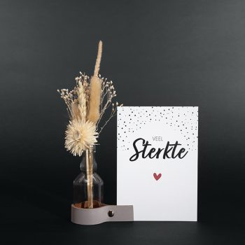Comfort box - Support en cuir avec vase et fleurs séchées