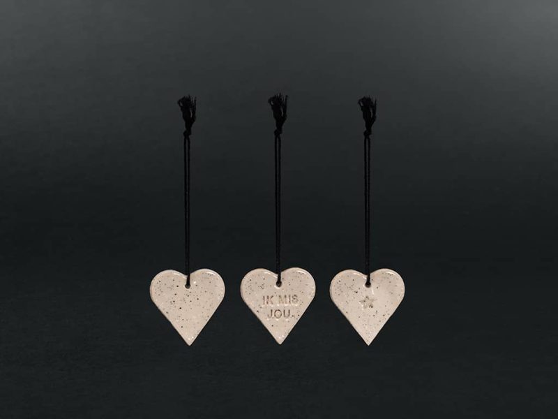 Coffret confort - Pendentifs symboliques en céramique | Mélange de coeurs
