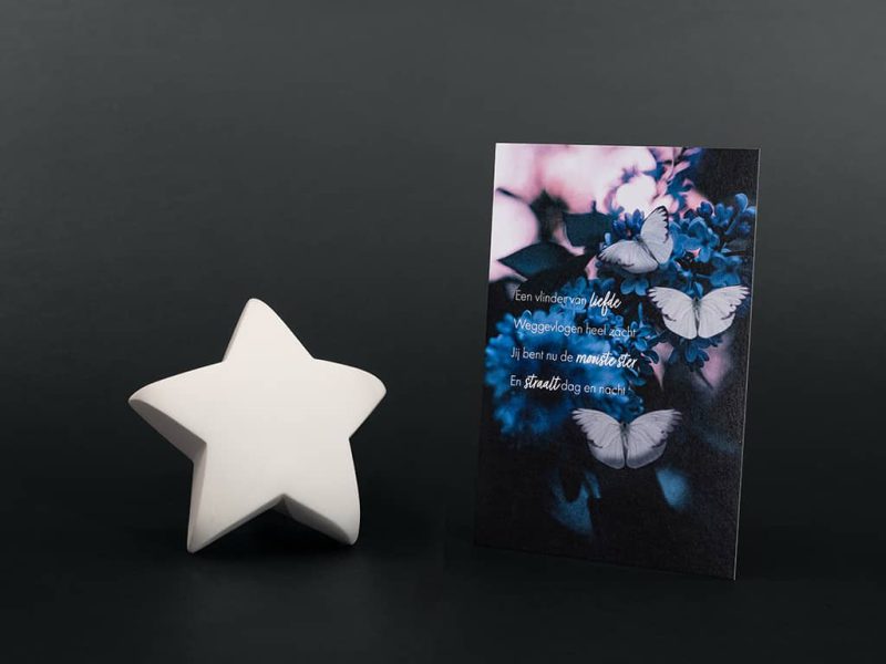 Cadeau de réconfort Parents étoilés - Pierre commémorative moyenne - Étoile blanche