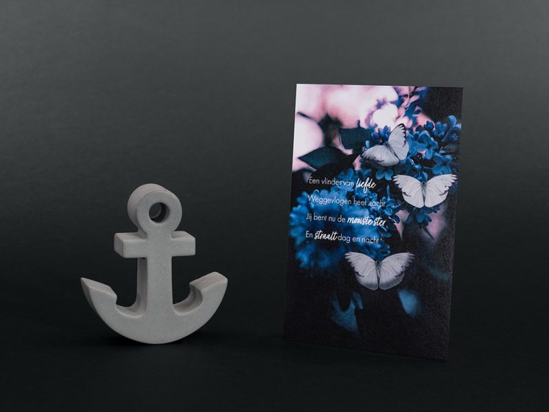 Boite de confort - Pierre commémorative moyenne - Ancre | gris