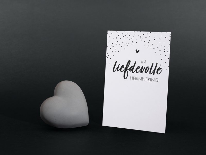 Boite de confort - Pierre commémorative moyenne - Coeur | gris