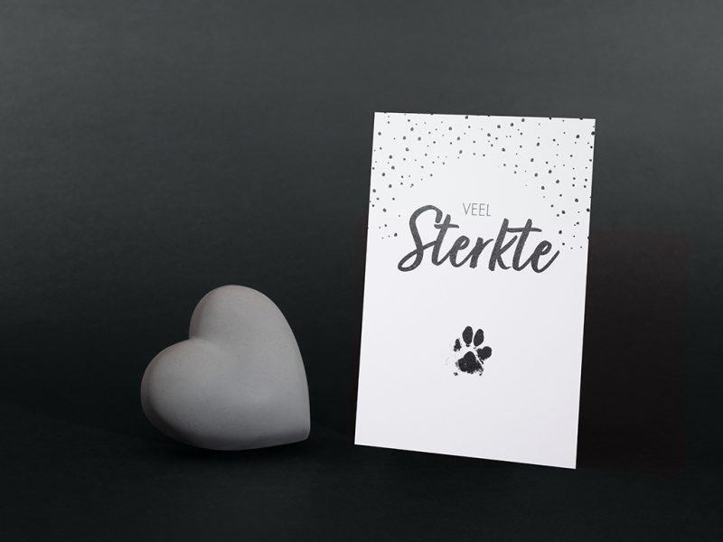 Cadeau de réconfort pour animaux - Pierre commémorative moyenne - Coeur | gris - Chien
