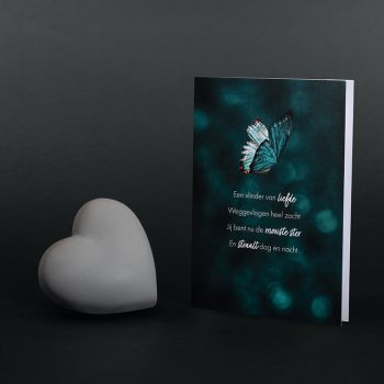 Cadeau de réconfort Star Parents - Pierre commémorative moyenne - Coeur gris