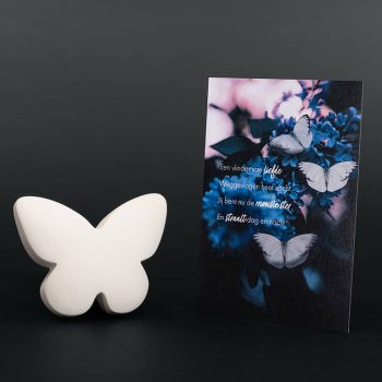 Cadeau de réconfort Star Parents - Pierre commémorative moyenne | Papillon | blanc