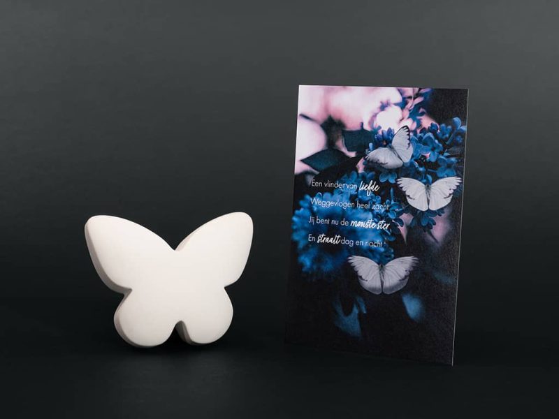 Cadeau de réconfort Star Parents - Pierre commémorative moyenne | Papillon | blanc